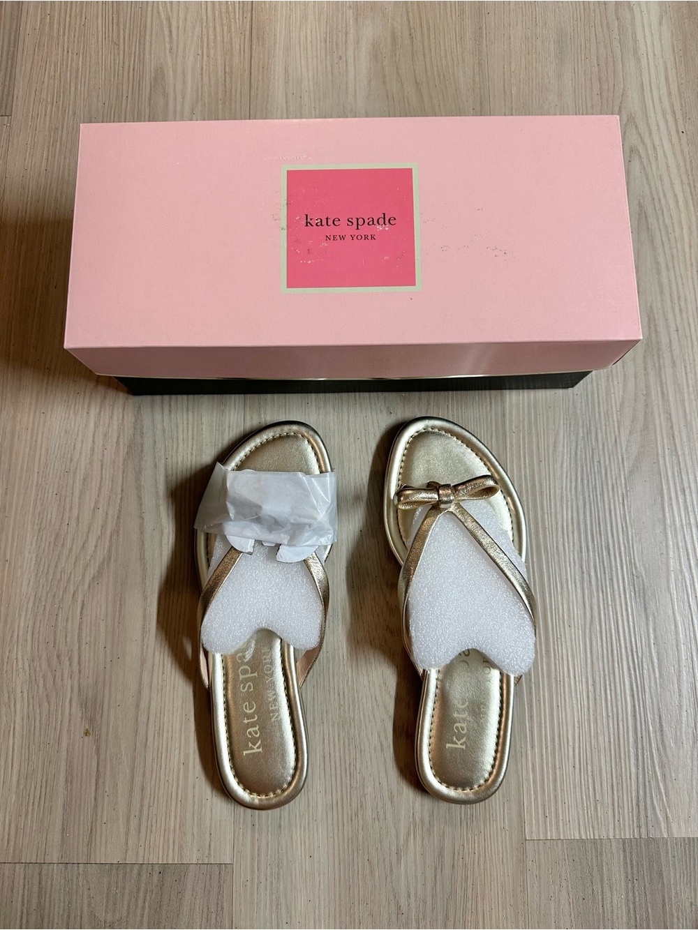 Kate Spade Petit Flip Flops - Metallic Gold